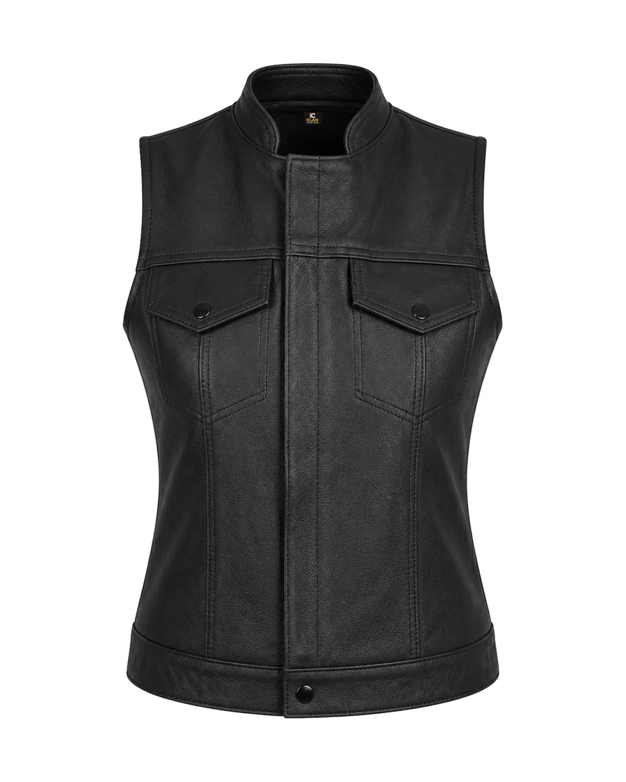 Colete Femme Core — Couro para motociclistas da Klan Custom