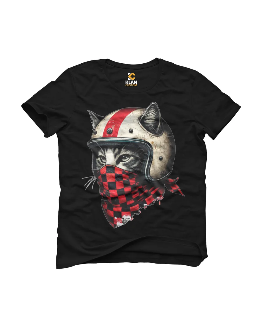 T-Shirt Cat Biker — Street para motociclistas da Klan Custom